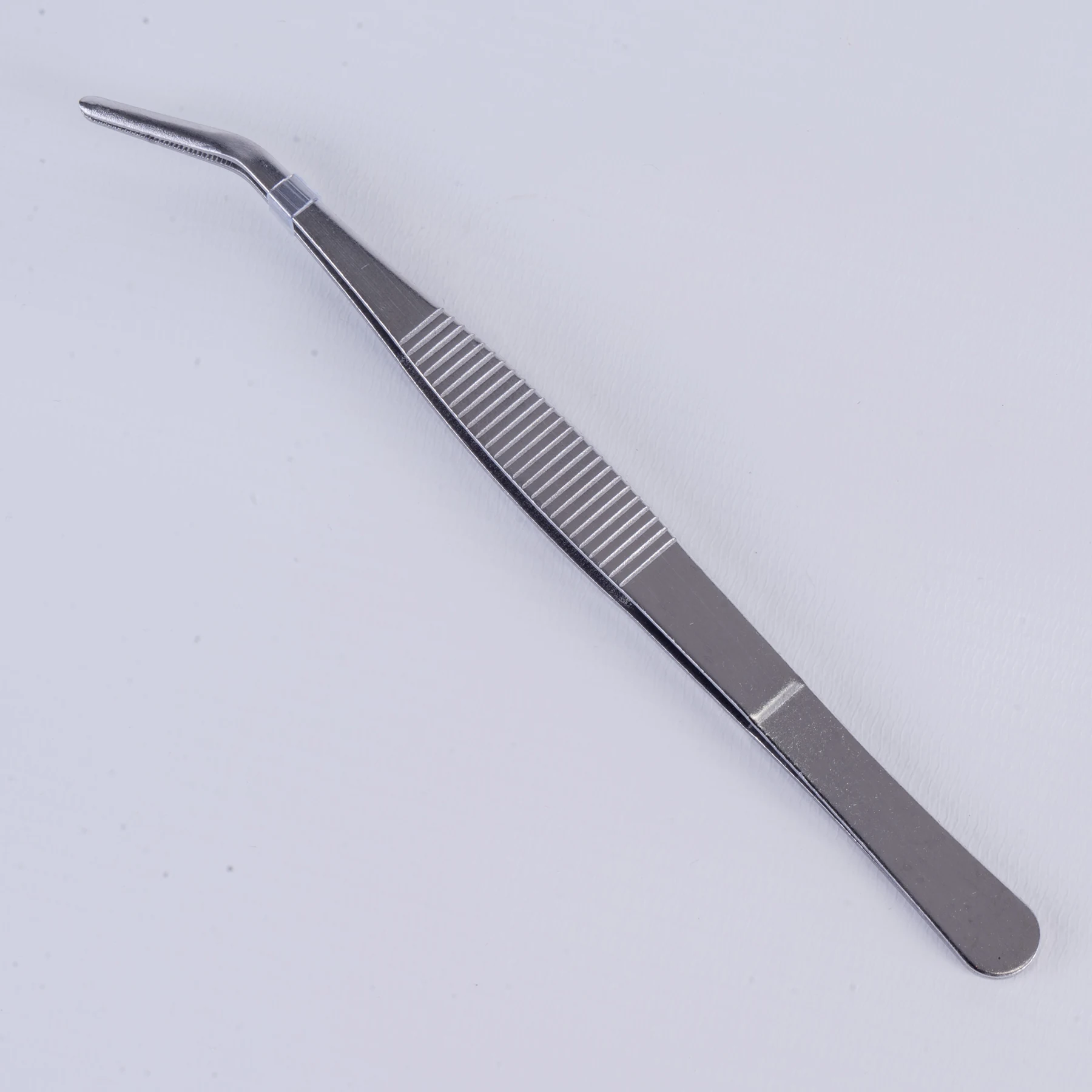 Stainless Steel Tweezer with Angled Serrated Tips - 180 mm