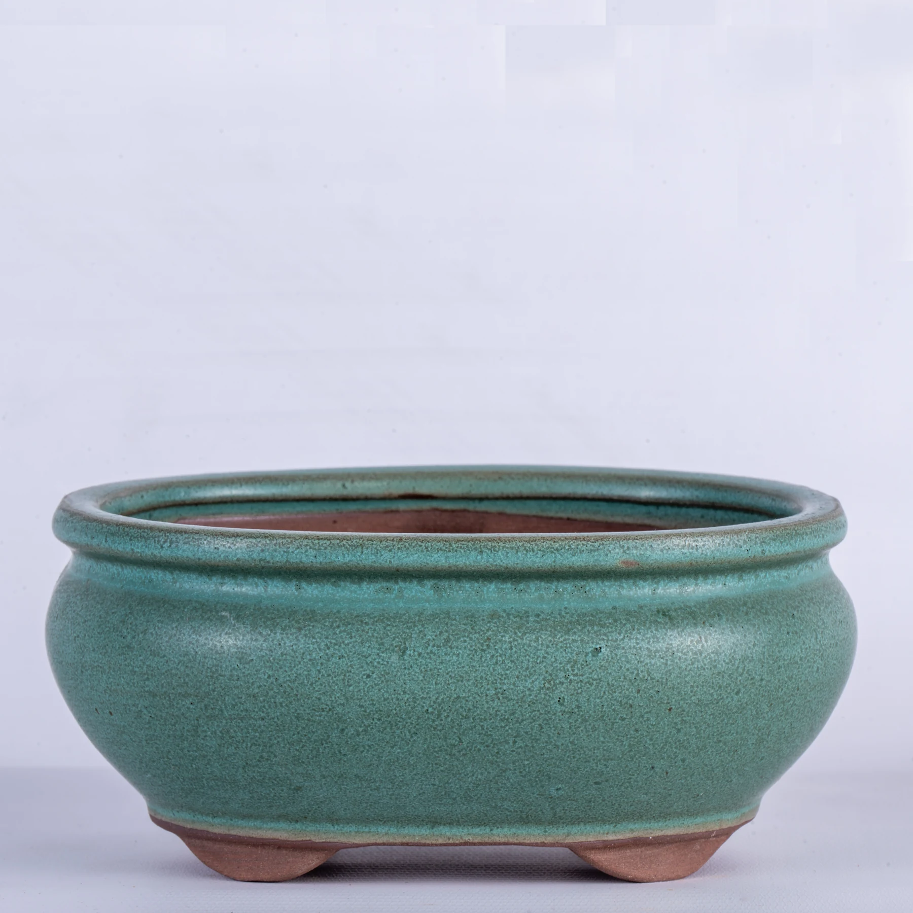 Green Basic Yixing Oval Bonsai Pot 15 cm