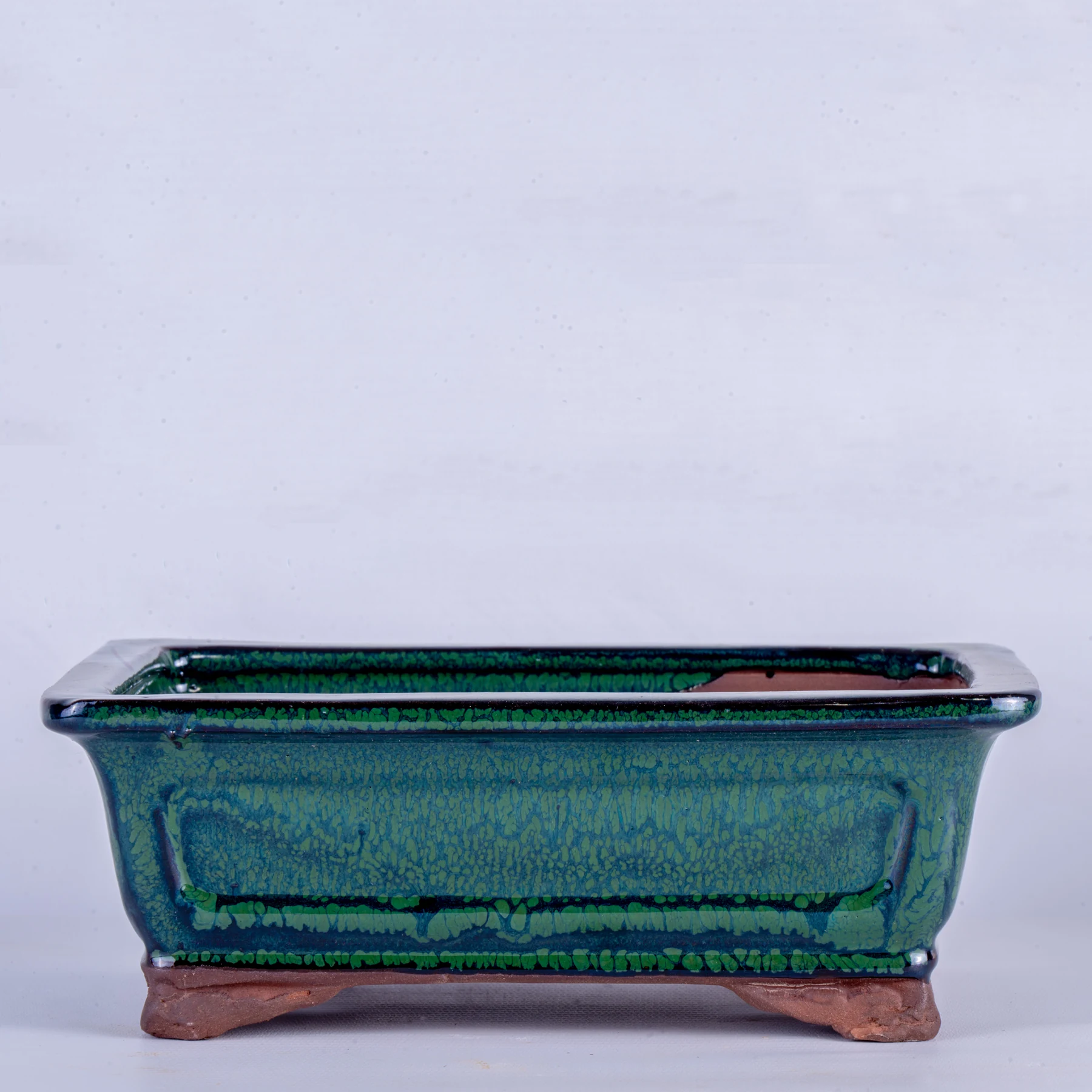 Green Rectangular Basic Yixing Bonsai Pot 20 cm