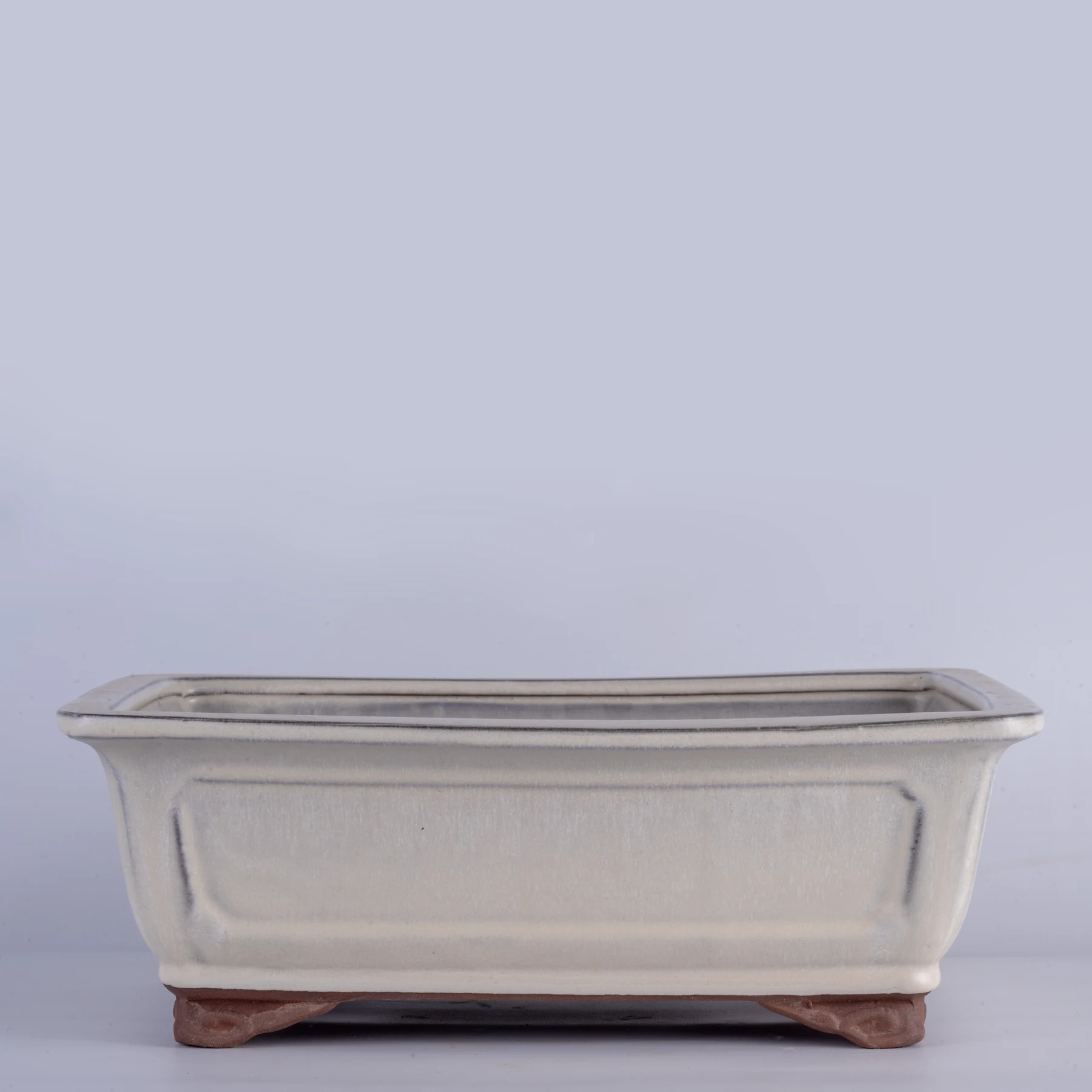 White Rectangular Yixing Bonsai Pot 30 cm