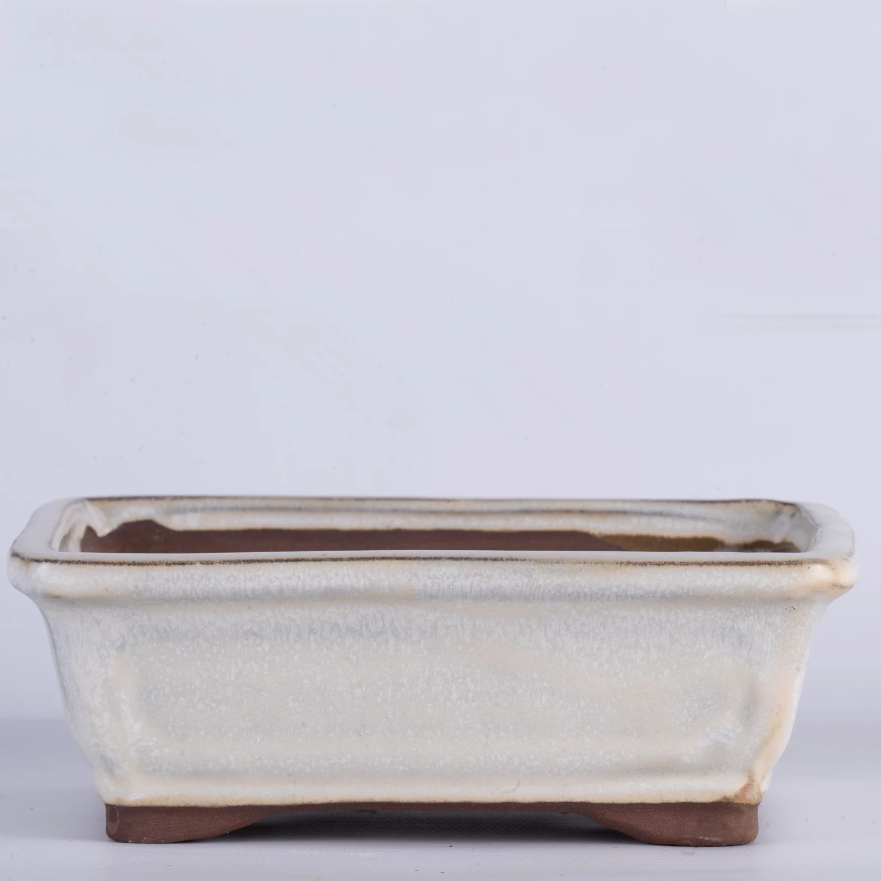 White Rectangular Basic Yixing Bonsai Pot 15 cm