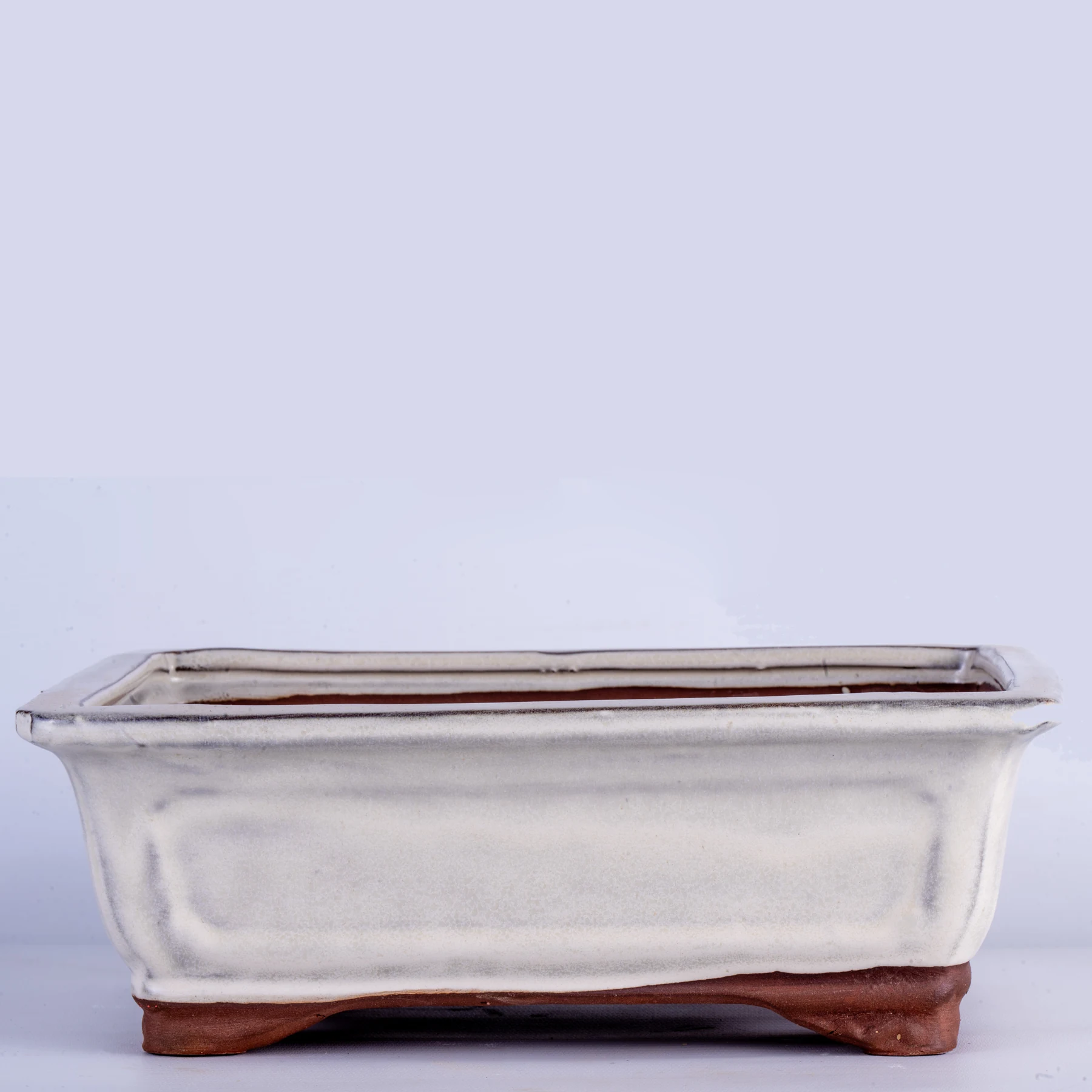 White Rectangular Yixing Bonsai Pot 25 cm