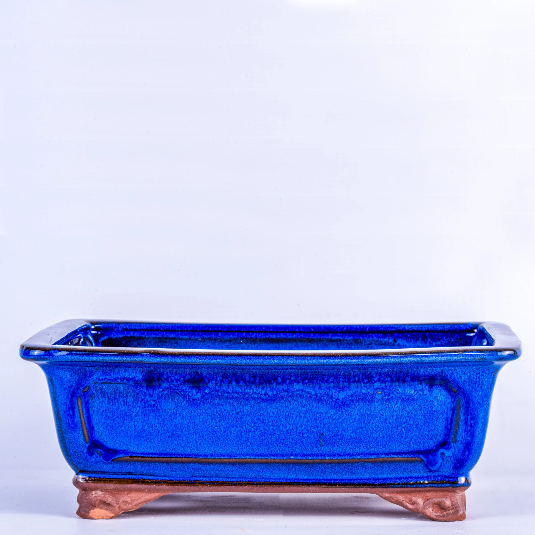 Blue Rectangular Yixing Bonsai Pot 25 cm