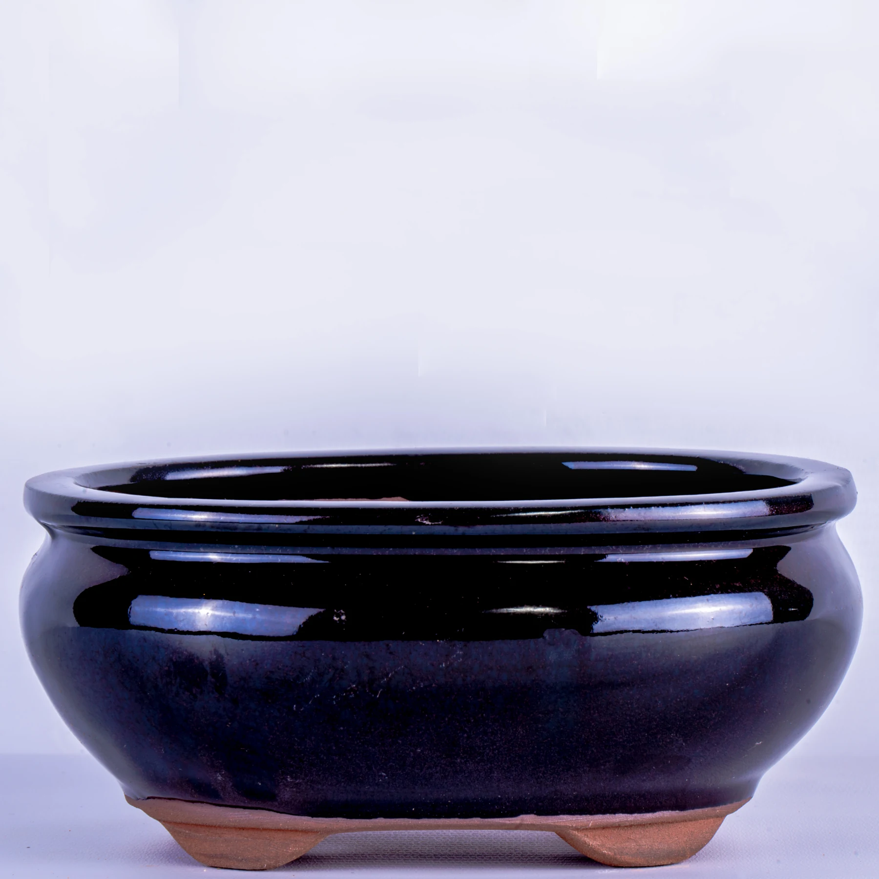 Black Oval Yixing Basic Bonsai Pot 15 cm
