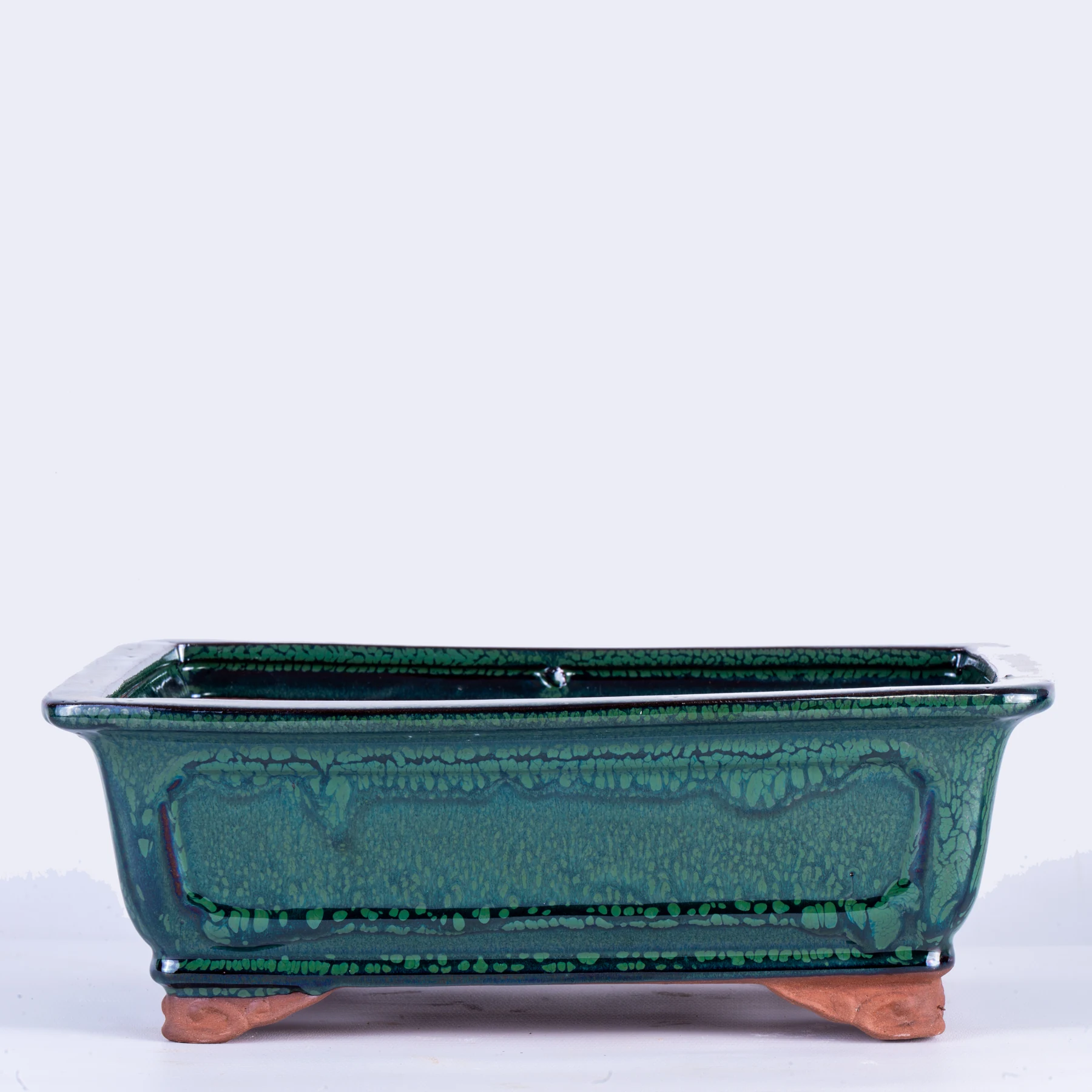 Green Rectangular Yixing Bonsai Pot 25 cm