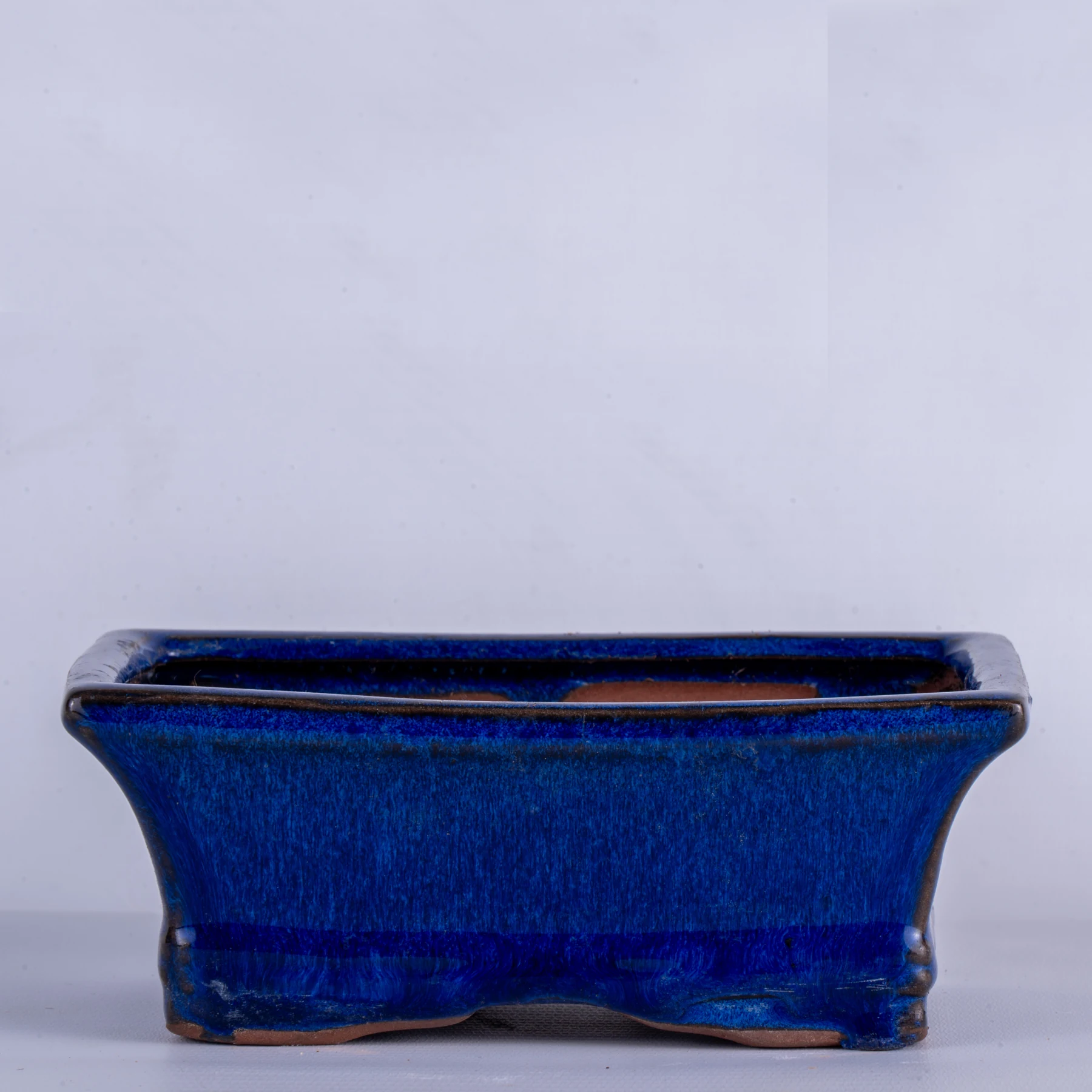Blue Rectangular Basic Yixing Bonsai Pot 15 cm